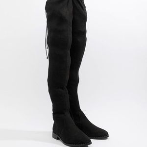 ASOS design masks flat studded thigh high boots| US 7
